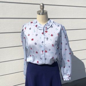1980 Korea blouse light blue dead stock